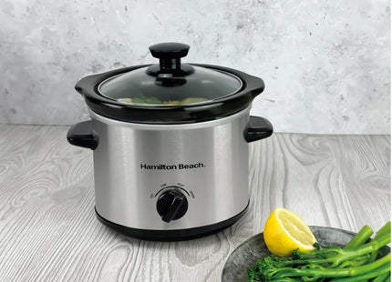 Hamilton Beach 1.8L Mini Slow Cooker, 90W Compact Cooker, HBSC020S - Silver