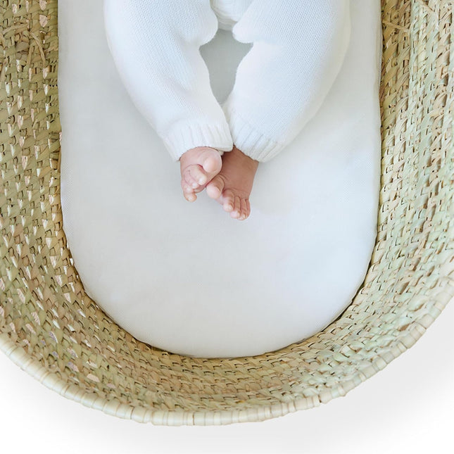 Clair de Lune Moses Basket Fibre Mattress 74 x 28cm | Hypoallergenic Breathable Mattress