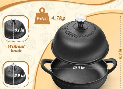 NZQXJXZ Cast Iron Dutch Oven 5QT – Non-Stick Pot with Lid & Bread Baking Set