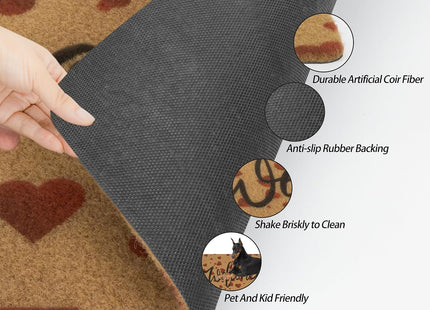 HilyBony Heart Welcome Doormat, Non-Slip –  Indoor & Outdoor Entrance Mat 75 x 43cm