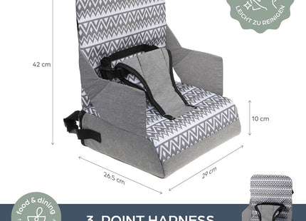 Dreambaby Grab 'N Go Portable Kids Booster Seat Grey, Travel High Chair, 6 Months–3 Years