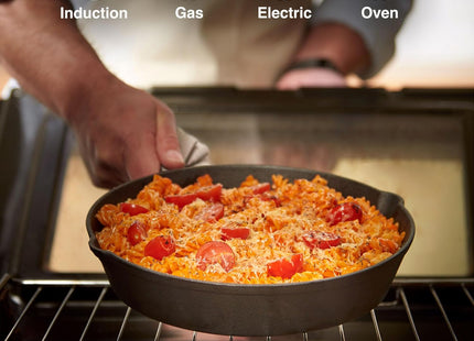 VonShef 3-Piece Cast Iron Skillet Pan Set – 6", 8", & 10" Non-Stick Pans