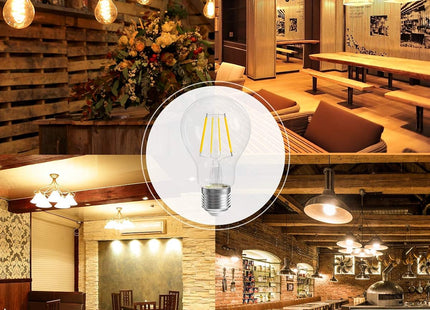 QNINE E27 LED Edison Filament Bulbs 5W 500lm Warm White 2700K – 3 Pack