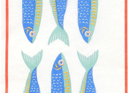 Talking Tables Fish Long Lunch Paper Napkins 40cm – 16 Pack, 3-Ply FSC Recycled Paper