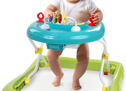 Bright Starts Giggling Safari Baby Walker – 3 Adjustable Heights, Safety Brakes & Easy-Fold Frame, 6 Months+