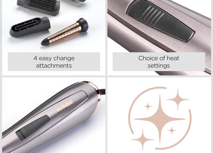 BaByliss Air Style 1000W 4-in-1 Hair Dryer Brush & Styler with Ionic Frizz Control - EU Plug