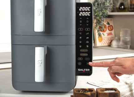 Salter VertiLayer Stackable Air Fryer – 9L Dual Drawer, 4-Layer Cooking, 2400W