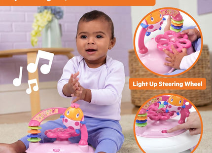 Bright Starts JuneBerry Walk-A-Bout Baby Walker – Adjustable Height, Lights & Sounds, 6 Months+