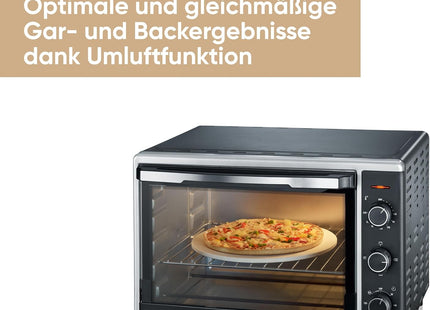 Severin 42L Electric Mini Oven 1800W with Grill, Convection, Rotisserie & Pizza Stone