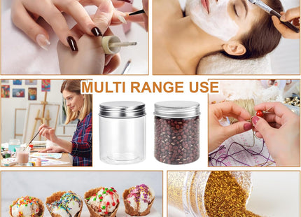 24 Pack Clear Glass Storage Jars with Screw Lid – Airtight Spice, Sweet, Craft Containers