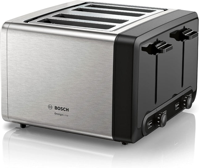 Bosch DesignLine Plus 4 Slice Toaster Stainless Steel Silver TAT4P440GB