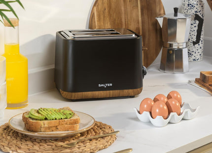Salter Toronto 2-Slice Toaster – Wide Slot, 6 Browning Levels, Black