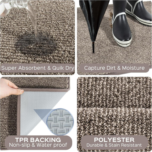 FCSDETAIL Dirt Trapper Runner Door Mat, Machine Washable, 60 x 150cm – Beige
