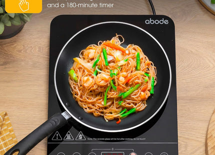 Abode AINDH1002 2000W Portable Induction Hob with Touch Control – Black