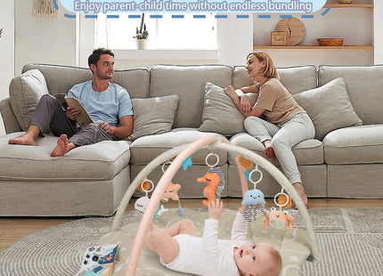 Suihuooo Baby Play Mat Ocean Shell Theme – Sensory Activity Gym for Infants