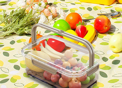 Fridge Food Storage Container with Filter & Handle – Light Coffee