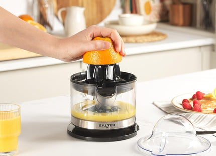 Salter Electric Citrus Juicer 40W 500ml with 2 Citrus Cones & Adjustable Pulp Control