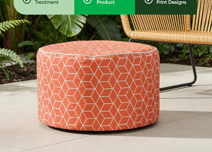 Gardenwize Inflatable Cube Ottoman Chair – Terracotta Portable Garden & Camping Seat