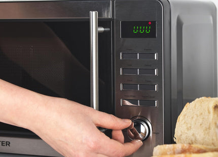 Salter 20L Digital Microwave 800W – Stainless Steel & Black, Defrost, 10 Power Levels