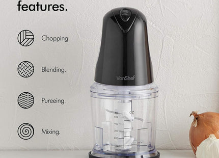 VonShef Mini Chopper 500ml – 400W Food Processor & Vegetable Cutter - Used