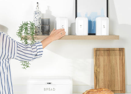Salter Boston 4-Piece Countertop Set – Bread Bin & Canisters, Ice White