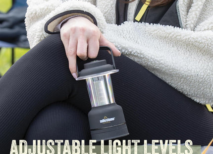Milestone Camping 52560 12 LED Lantern with Compass & Dimmer – Black