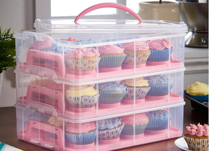 VonShef Cupcake Carrier with Handle – Three and Two Tier Cake Box
