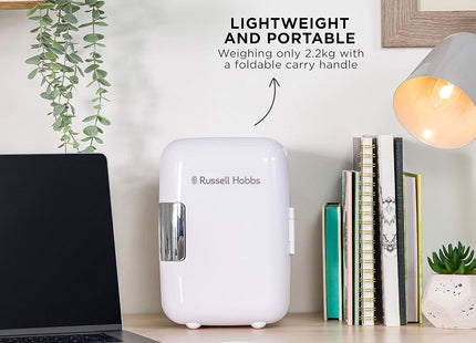 Russell Hobbs 4L Mini Cooler & Warmer 6 Can Portable Fridge White – RH4CLR1001