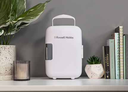 Russell Hobbs 4L Mini Cooler & Warmer 6 Can Portable Fridge White – RH4CLR1001