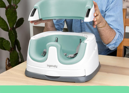 Ingenuity Baby Base 2-in-1 Booster Seat Mist – Feeding & Dining Seat with Tray