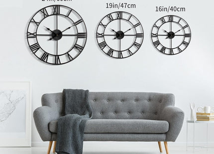 HAITANG Vintage Large Wall Clock 47cm – Silent Non-Ticking Numeral Clock