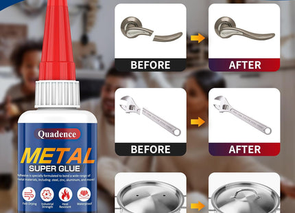 Quadence Metal Super Glue 35g Heavy Duty Waterproof Heat Resistant Clear Adhesive