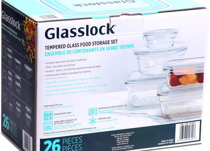 Glasslock 26 Piece Food Storage Container Set – Airtight Glass Containers