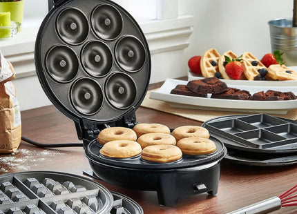 VonShef 3-in-1 Waffle, Doughnut & Brownie Maker – 800W