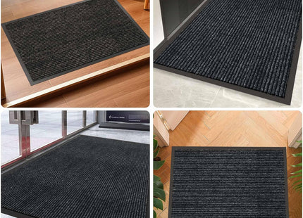 HOMEK Heavy Duty Front Door Mat 80 x 120cm – Non-Slip Indoor & Outdoor Mat Grey