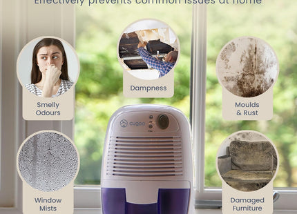 CUQOO 500ml Mini Dehumidifier – Portable Quiet Moisture Absorber - Used