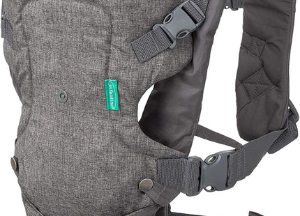 Infantino Flip Advanced 4-in-1 Baby Carrier Grey – Front & Back Carrier with Bib