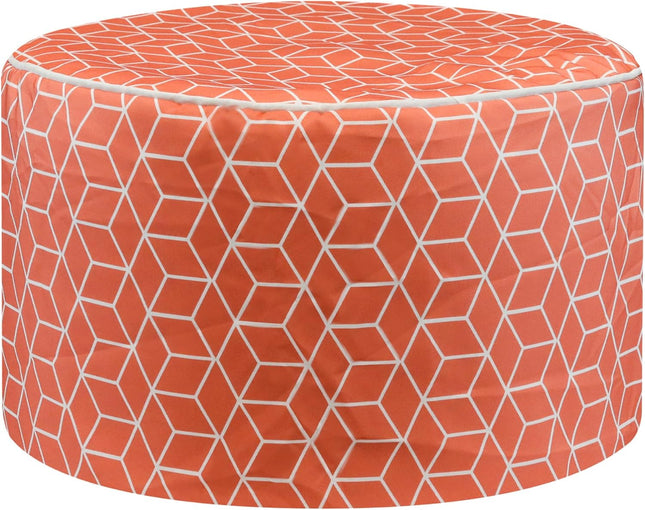 Gardenwize Inflatable Cube Ottoman Chair – Terracotta Portable Garden & Camping Seat