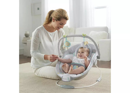 Ingenuity Morrison Soothing Baby Bouncer – Plush Musical Baby Seat with Vibrations