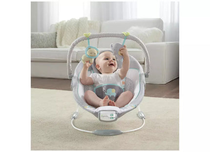 Ingenuity Morrison Soothing Baby Bouncer – Plush Musical Baby Seat with Vibrations