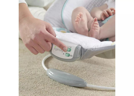 Ingenuity Morrison Soothing Baby Bouncer – Plush Musical Baby Seat with Vibrations