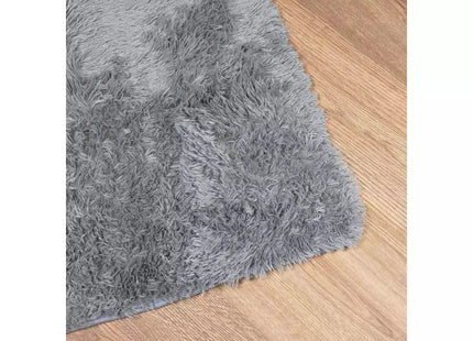Shaggy Polyester Deep Pile Rug – Soft Indoor Rectangular Floor Rug, Grey