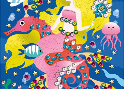 Janod Mermaids Glue-On Sequins Craft Kit – Kids Art Set Age 6+