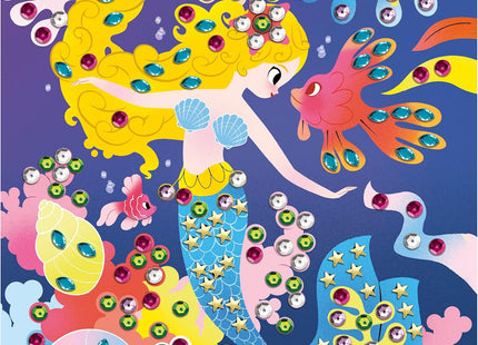 Janod Mermaids Glue-On Sequins Craft Kit – Kids Art Set Age 6+