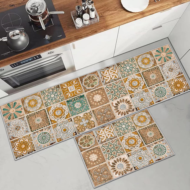 PQCXXA 2 Piece Non-Slip Washable Kitchen Runner Rug Set – Anti-Fatigue Floor Mats