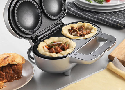 Salter XL Double Pie Maker 900W – Twin Deep Fill Non-Stick Pie Machine with Locking Latch