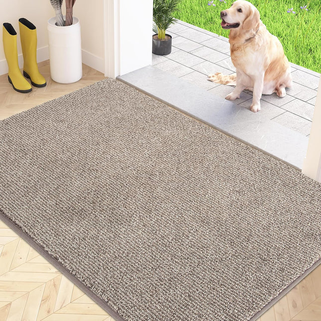 FCSDETAIL Dirt Trapper Indoor Door Mat 80 x 120cm – Washable Entrance Rug, Beige