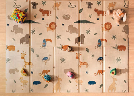 Nuby Foldable Reversible Play Mat Safari – Waterproof Baby Floor Mat 147 x 196 cm