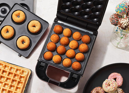 Giles & Posner 3-in-1 Mini Treat Maker – Doughnuts, Cake Pops & Waffles, 650W