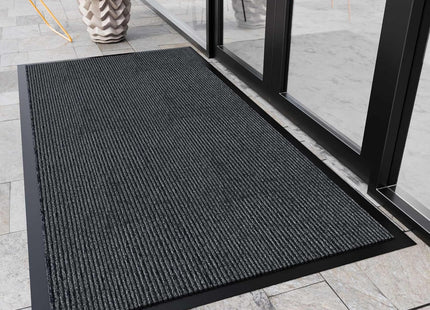 HOMEK Heavy Duty Front Door Mat 80 x 120cm – Non-Slip Indoor & Outdoor Mat Grey